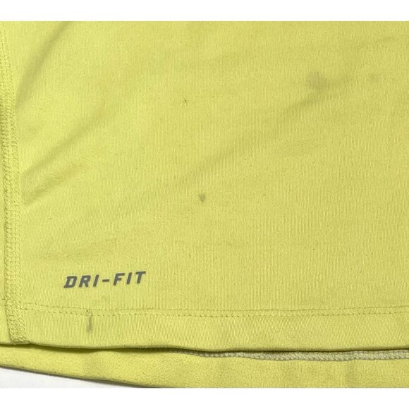 NIKE Running Womens MEDIUM Yellow Dri-Fit 1/4-Zip Fitted Long Sleeve PULLOVER - Picture 3 of 9